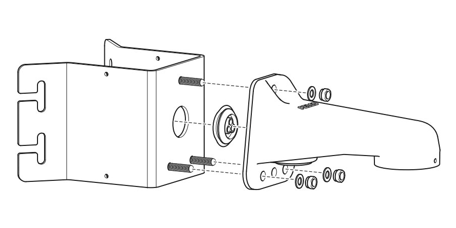 Outer Corner Mount for Optera(TM) IMM Series, IP Cameras, Vandal, Telegrey