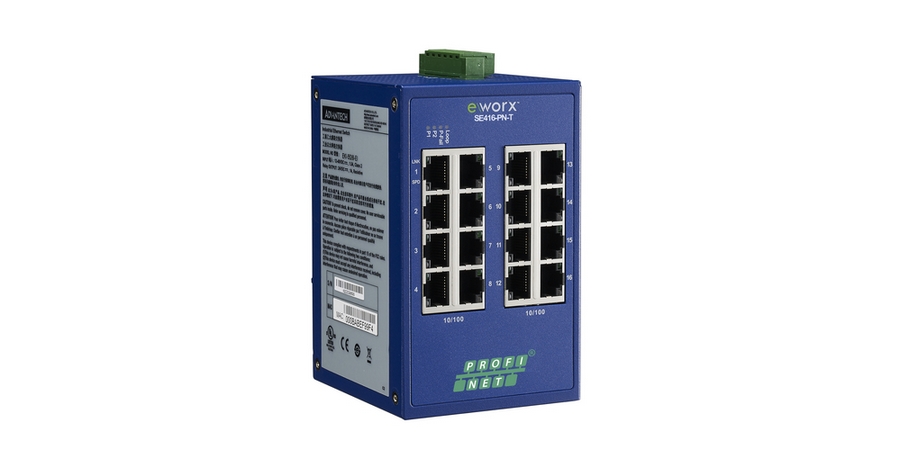 PROFINET Managed Ethernet Switch, -40 75C, 16-port, 10/100Mbps