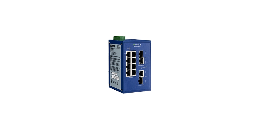 Industrial Managed Ethernet Switch, -40 75C, 8-port, 10/100Mbps + 2-port GbE Combo (SFP or Copper...