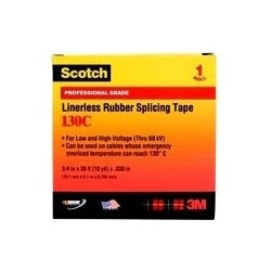 Linerless Splicing Tape, Premium Grade, 1" Width x 15’ Length x 30 Mil Thk, 7.5 Lb/Inch Breaking Strength, Ethlylene Propylene Rubber Backing, Rubber Resin Adhesive, Black