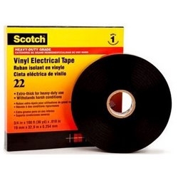 Electrical Insulation Tape, Heavy Duty, Premium Grade, 1" Width x 36 Yard Length x 10 Mil Thk, 20 Lb/Inch Breaking Strength, PVC, Vinyl Backing, Rubber Resin Adhesive, Black