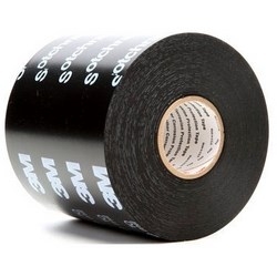 All-Weather Corrosion Protection Tape, Premium Grade, Printed, 4" Width x 100’ Length x 10 Mil Thk, 20 Lb/Inch Breaking Strength, PVC Backing, Rubber Adhesive, Black