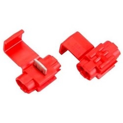 Insulation Displacement Connector, Double Run or Tap, 32 Volt, 22 to 18 AWG (Tap), 18 to 14 AWG (Run), Polypropylene Insulation, Red, For Low Voltage Application, Boxed