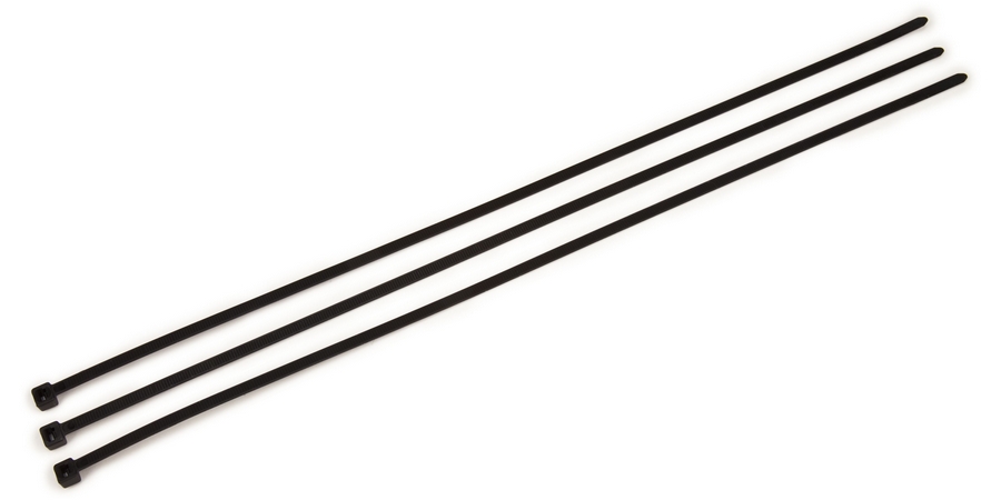 Cable Tie, Light Heavy Duty, 15" Length x 0.3" Width x 0.07" Thk, 4" Maximum Bundle Diameter, 120 Lb. Tensile Strength, Nylon 6/6, Black Color