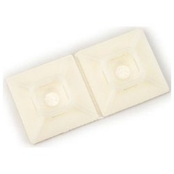 Cable Tie Mounting Base, 4-Way, 0.99" Length x 0.99" Width x 0.23" Height, 0.21" Width x 0.06" He...