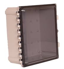 12"x12"x6" Poly Enclosure with Clear Door, Latch Lock, 4 RPTNC Holes