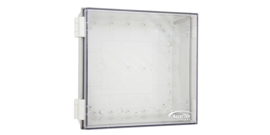 12"x12"x6" Poly Enclosure with Clear Door, Key Lock, 3 RPSMA Holes