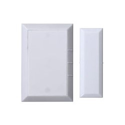 Bypass Door/Window Contact, 5/8" Gap, 1.5" Length x 1" Width x 0.4" Height, White, ABS Plastic, W...
