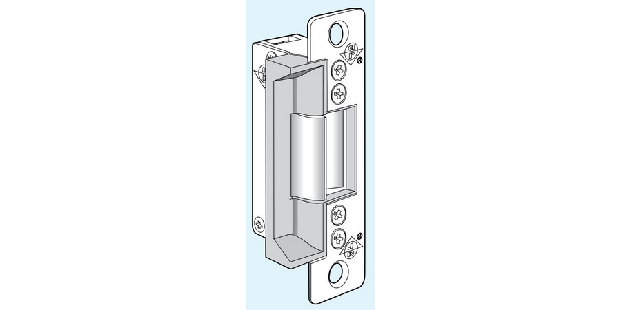 Door Electric Strike, Standard/Fail Secure, 12 Volt DC, Dark Bronze Anodized, With 4-7/8" Flat Faceplate, For Aluminum Door