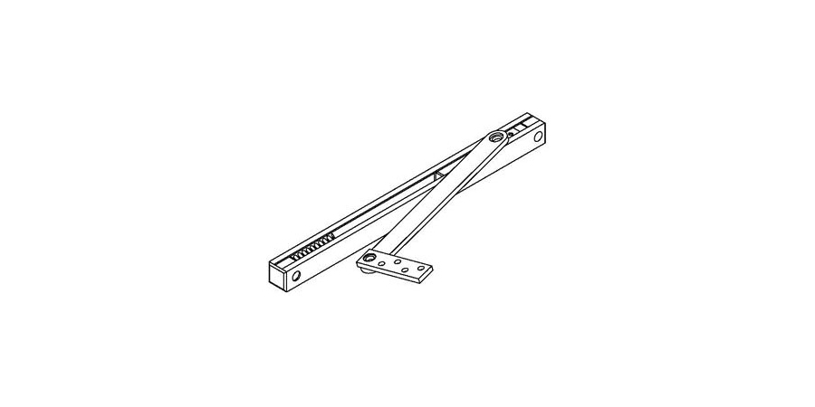 Door Overhead Friction, Heavy Duty, Surface Mount, Satin Stainless Steel