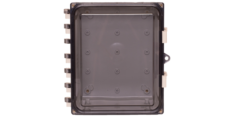 10"x8"x4" Nonconfigured Polycarbonate Enclosure with Clear Door and Latch Lock