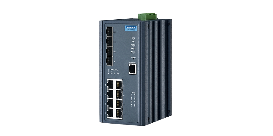 8-port GbE(PoE/PoE+) + 4 GbE SFP Full L2 Managed Ethernet Switch, -40 to 75C