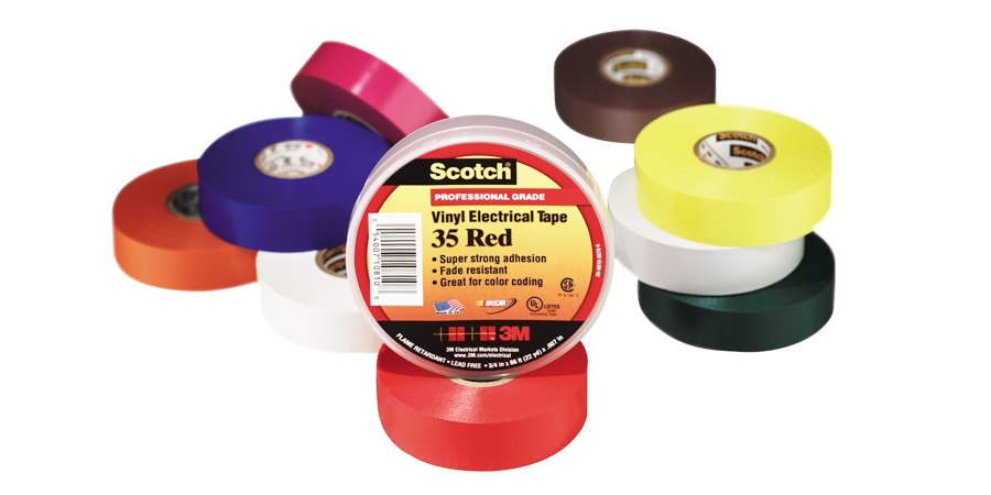 Scotch Vinyl Electrical Color Coding Tape, 1/2 in x 20 ft (13 mm x 6.1 m), White