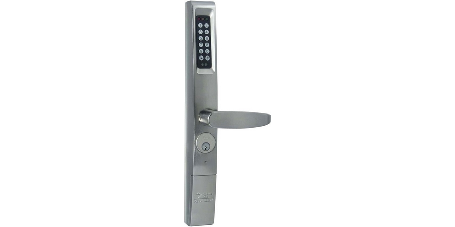 Door Deadlatch Keyless Entry Control Device, Satin Chrome, For MS1850/1950 Series Deadlock