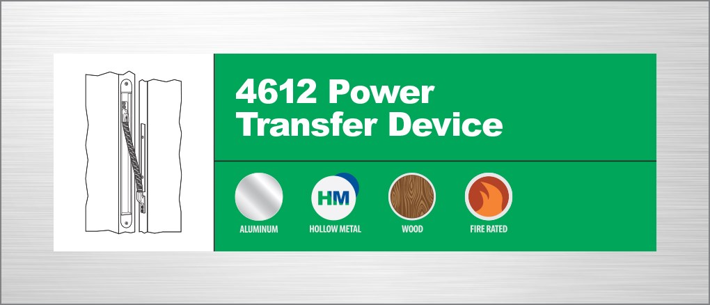 Door Power Transfer Device, 30 Volt AC, 42.5 Volt DC, 10 Watt, 1/16" Thickness, 90 Degree Swing Clear, For Aluminum/Hallow Metal/Wood Door