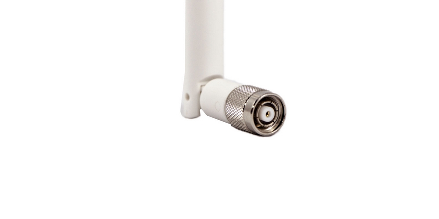 2.4/5 GHz 2/3 dBi White Indoor Articulating Rubber Duck Antenna w/RPTNC