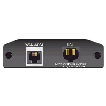 The ADSL (NIM) Network Interface Module adds ADSL capability to the NetVanta. The module provides a single ADSL, ADSL2, or ADSL2+ network interface.