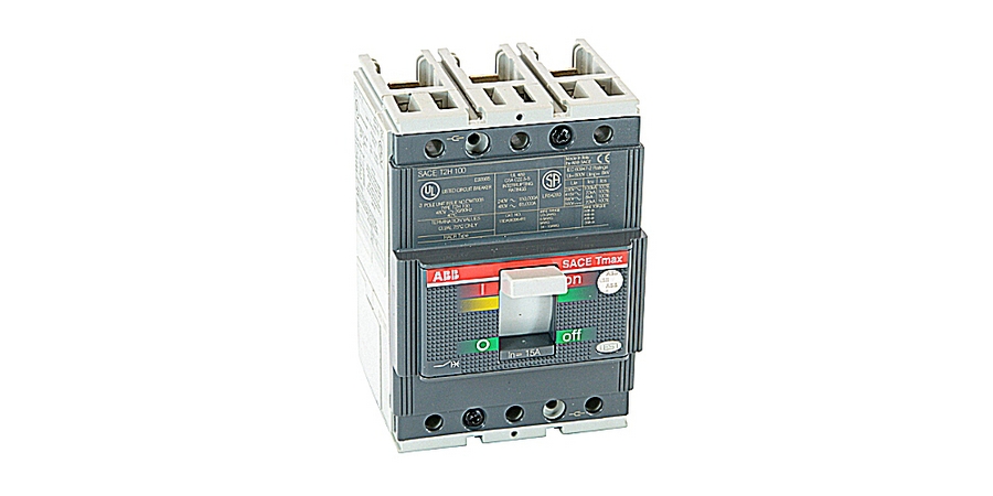 Molded Case Circuit Breaker, T2 frame, high interrupting, 3 Pole, 15 A, Thermal Magnetic Trip Unit