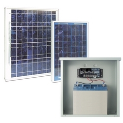 Solar Power Supply, Boxed, 12 Volt, 10 Watt, 9 Amp-Hr Battery, 14-1/2" Length x 12-3/16" Width x 11/16" Depth Enclosure