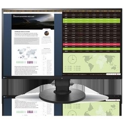 LED Monitor, Flat/Frameless, 100 to 240 VAC, 67 Watt, 2560 x 1440 Resolution, DVI-D 24 Pin x 1, H...
