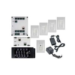 Digital Audio Kit, Multi-Source, 4-Room, Cat 5E, RJ45, White, Includes Digital Audio Amplified Ke...