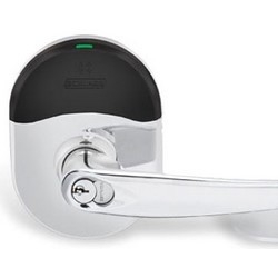 Wireless Cylinder Lock, Engage Technology, 7-Pin, SFIC, Athens Lever, Deadlatch, 1-3/16" Lip Length, Satin Chrome, Without Cylinder