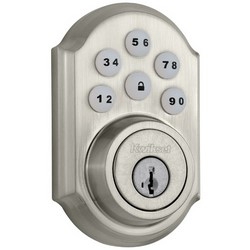 Door Electronic Deadbolt, Smartcode, Single Cylinder, Touchpad, 3-1/4" Width x 7-1/4" Height, Satin Nickel, Clear Pack