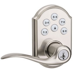 Door Electronic Lever, Tustin, Smartcode, Single Cylinder, Touchpad, 3-1/4" Width x 5-3/8" Height, Satin Nickel