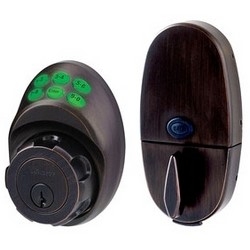 Electronic Keypad Deadbolt, Keyed Different, Aged Bronze, With Kwikset Keyway, Box Pack