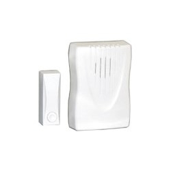 Door Chime, Wireless, Battery Operated, 1/2 Note Field Selectable, 100’ Range, 64-Selectable Secu...
