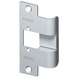 Door Electric Strike Faceplate, Extended, 1-1/4" Width x 1" Depth x 4-7/8" Height, Satin Stainless Steel, For Wood Door