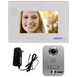 Color Video Door Intercom Kit, Includes 1-Button Surface Mount Station, 7" White Monitor, Power Supply