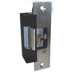 Locking Device Electric Strike, 280/140/170/85 Milliampere at 12/24 Volt DC, 1.25" Width x 1.125" Depth x 4.875" Height, 1-1/8" Backset, With (2) 1-1/4" x 4-7/8" Faceplate