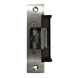 Door Control Electric Strike, Low Profile, Universal, Horizontal Adjustment, 12/24 Volt AC/DC, 260 Milliampere, 3-3/8" Length x 1-3/4" Width x 1-1/8" Depth, With Faceplate