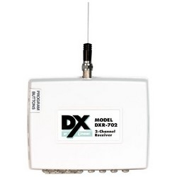 DXR-702Digital Wireless Receiver, 2-Channel, 12 to 16 Volt AC/11 to 17.5 Volt DC, 90 Milliampere, 315 Megahertz, 5.5" Width x 1.25" Depth x 4" Height, With (2) Form C Toggle Relay