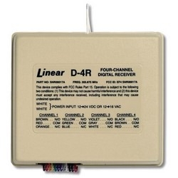 D-4RDigital Wireless Receiver, 4-Channel, 64-Discrete Code, 12 to 16 Volt AC/11 to 24 Volt DC, 60 Milliampere, 303.875 Megahertz, 4.9" Width x 1.3" Depth x 4.2" Height
