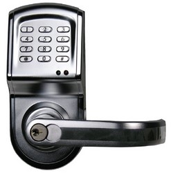 212LSElectronic Access Control Cylinder Lockset, Right Hand, Indoor/Outdoor, 120 User, 1 to 6 Digit Code, 8.4" Length x 7.3" Width x 10.2" Height, Stainless, With Keypad