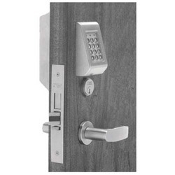 Access Control Keypad Lock, Left Hand, Cylinder Override and Deadbolt, LN-Rose, L-Lever, Satin Chrome