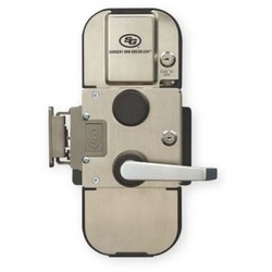 Pedestrian Door Preassembled Lock, Type 1, Lever Exit, Rim Cylinder Access Control Integration, #2 Strike, For Office