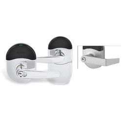Wireless Electronic Door Lock, Rhodes Lever, 2-3/4" Backset, 1-3/16" Length Lip, Satin Chrome, With Deadlatch, Without Yale 6-Pin FSIC Cylinder