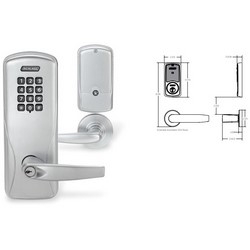Wireless Mortise Lock, Greenwich, Right Hand, Sparta Lever, A Rose Trim, 1-3/16" Length Lip, 1-3/4" Door Thickness, Satin Chrome, With LED Indicator, Without FSIC Cylinder