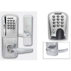 Electronic Door Lock, Mortise Chassis, Magnetic Stripe, Keypad, Right Hand, Sparta Lever, Satin Chrome, 8AA Battery Kit, Without 6-Pin FSIC Cylinder, For Class/Storeroom