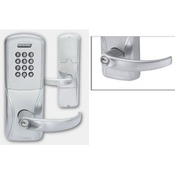 Electronic Door Lock, Cylindrical Chassis, Right Hand, Sparta Lever, Satin Chrome, Without Reader, 6-Pin Cylinder, For Office
