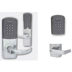 Electronic Door Lock, Cylindrical Chassis, Multi-Technology, Keypad, Right Hand Reverse, Rhodes Lever, Satin Chrome, Without 6-Pin FSIC Cylinder, For Class/Storeroom