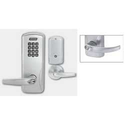 Electronic Door Lock, Cylindrical Chassis, Keypad, Right Hand, Sparta Lever, 4AA Battery, Satin Chrome, Without Yale 6-Pin FSIC Cylinder, For Class/Storeroom