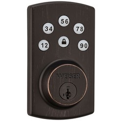 Electronic Deadbolt, Powerbolt, Smartkey, Radius Corner Strike/Adjustable Latch, Venetian Bronze,...