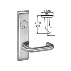 Mortise Lever Lock, Carmel, Electrified, Escutcheon Trim, Reversible, Right Hand, Fail Safe, Request-To-Exit, 24 Volt DC, Satin Chrome, Without Cylinder