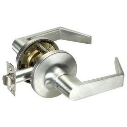 Cylindrical Lever Lock, Augusta, Fail Safe, Request-To-Exit, 24 Volt DC, Satin Chrome, Without Cylinder, For Exit
