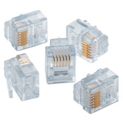 Connectors, RJ11 6P6C, 10 Pack
