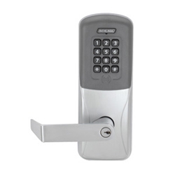 Standalone Electronic Lock, Proximity, Keypad, Rhodes Lever, Right Handed, 4 to 7 Volt DC, 250 Milliampere, SFIC Cylinder, Satin Chrome